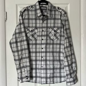 No Retreat Plaid Button-Down Shirt - Size XL